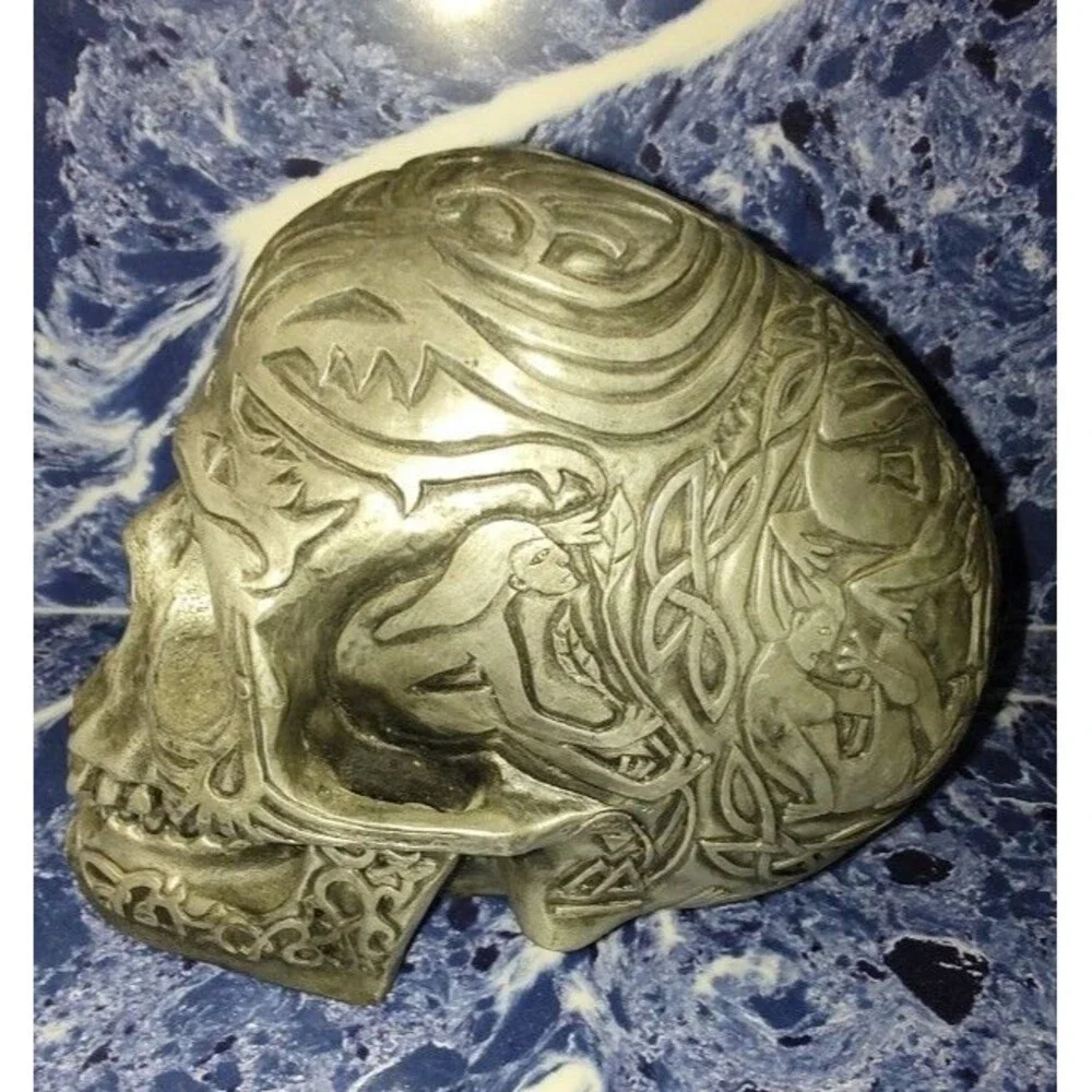 VTG A.A.D.L.P Adams Apple 1998 WUI Tribal Tattoo Skull Pewter Gothic Halloween